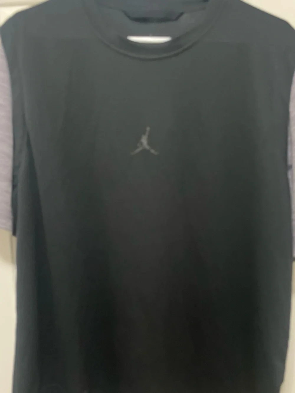 Jordan Black Tee with Gray Contrast Sleeves